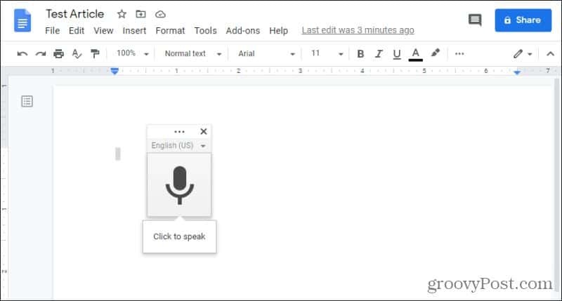 google docs glasovni mikrofon -