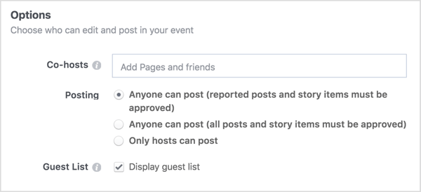 Unesite imena poslovnih stranica ili prijatelja s kojima ćete podijeliti svoj Facebook događaj.