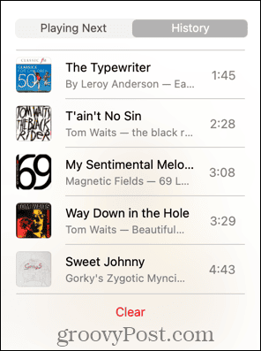 Apple popis povijesti glazbe mac