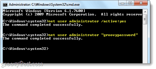 omogućiti administratora u sustavu Windows 7 putem mrežnog korisnika