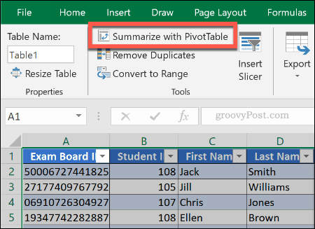 Izrada okretne tablice iz postojeće tablice u Excelu