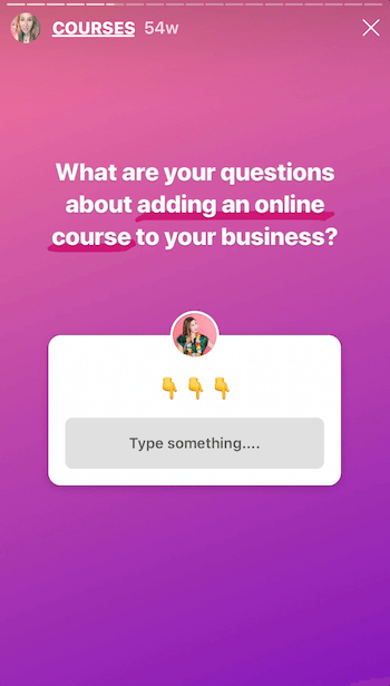 Instagram priča s naljepnicom Pitanja