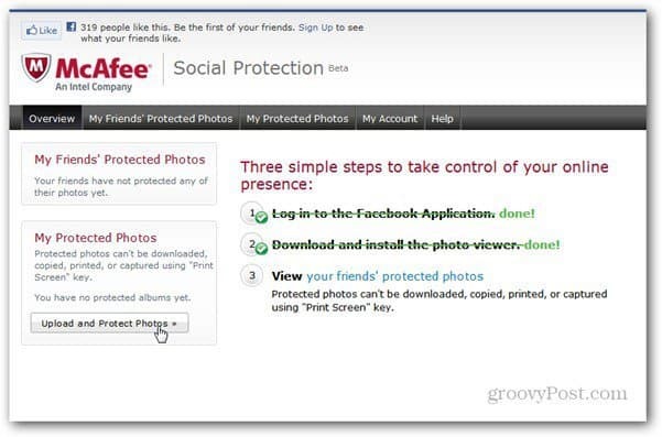 stranica aplikacije za socijalnu zaštitu mcaffee