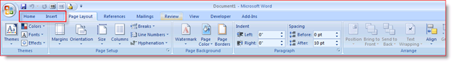 Alatna traka sustava Office 2007 prije UBitMenu-a