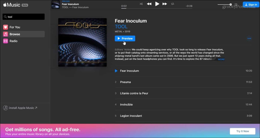 Apple pokreće web verziju za svoj Apple Music servis