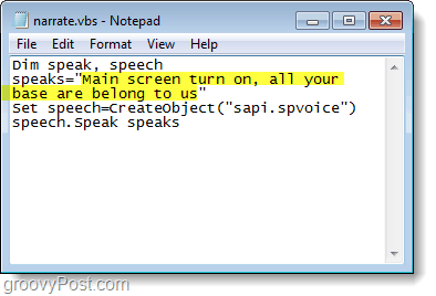 stvorite tekst pripovjedača u sustavu Windows 7