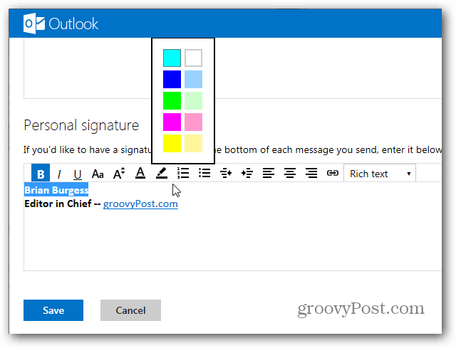 Kako stvoriti Outlook.com potpis