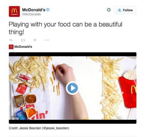mcdonalds twitter video produkt promo