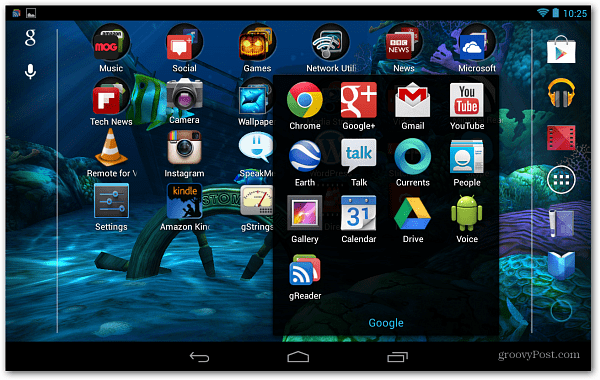 Početni zaslon Android Nexus 7