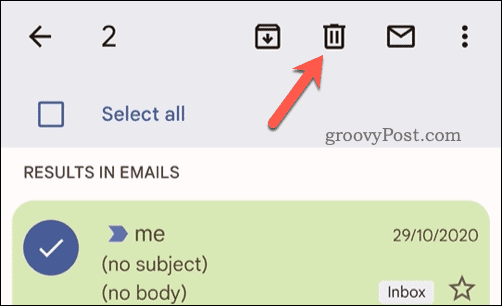 Brisanje odabranih e-poruka u Gmailu na mobilnom uređaju