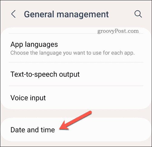 Izbornik datuma i vremena na Androidu