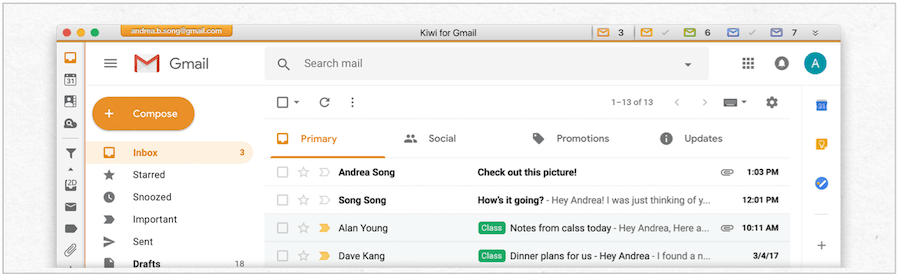 Kivi za Gmail