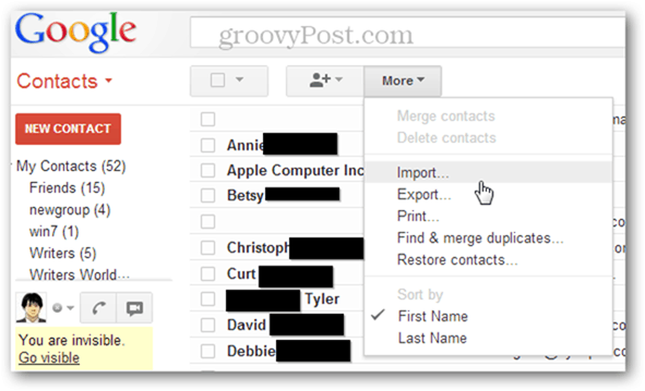 kako uvesti više vcf datoteka u Gmailu