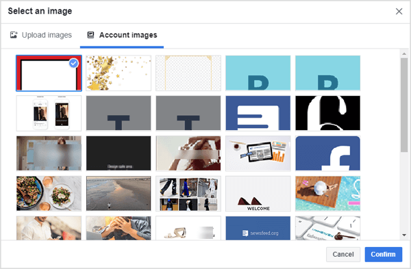 Odaberite okvir koji ste stvorili za svoju Facebook kampanju dinamičnih oglasa.