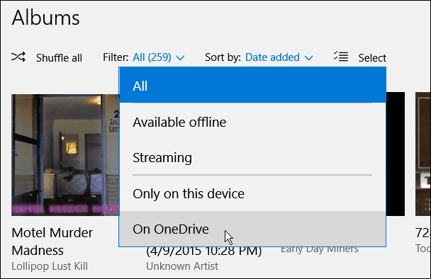 filtrira OneDrive