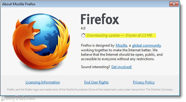Preuzimanja ažuriranja za Firefox 4