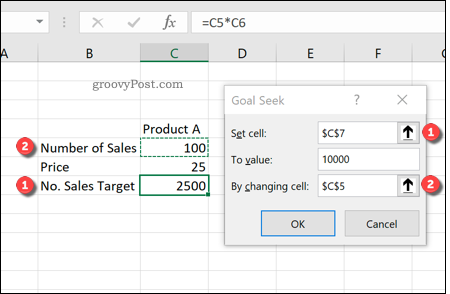 Upotreba cilja pretraživanja u Excelu