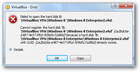 greška virtualboxa - nije uspio otvoriti uuid tvrdog diska