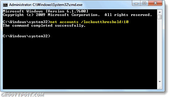 postavite prag zaključavanja u sustavu Windows 7