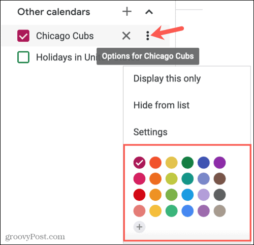 Promijenite boju kalendara