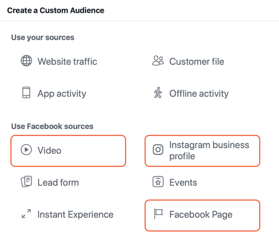 Kako stvoriti Facebook oglase za doseg, primjer izvora za angažiranu prilagođenu publiku za oglase