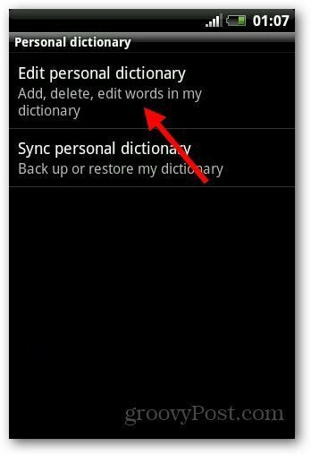 Dodajte rječnik Android 5