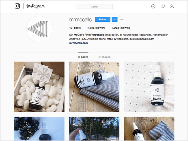 Tyler J. McCall je imao Instagram profil za proizvod koji je nekad prodavao, Fine Fragrances gospodina McCalla.