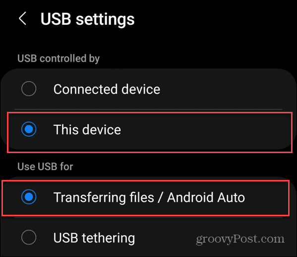 Prenesite fotografije s Androida na USB pogon