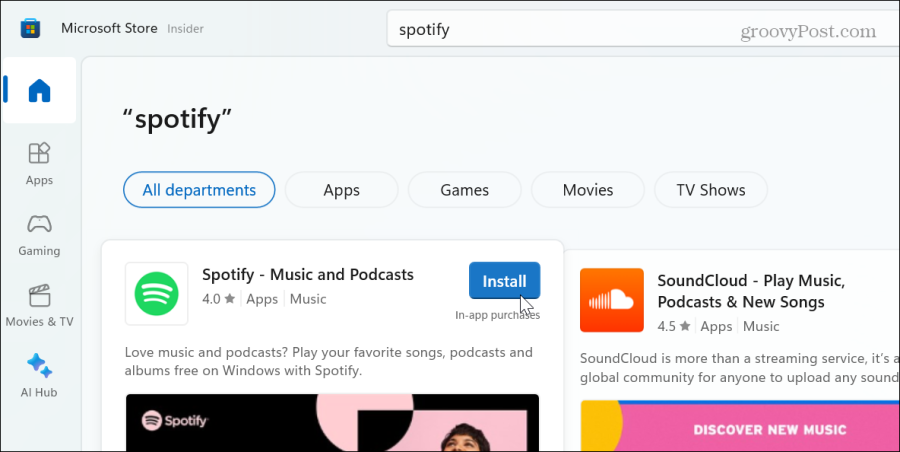 spotify microsoft store