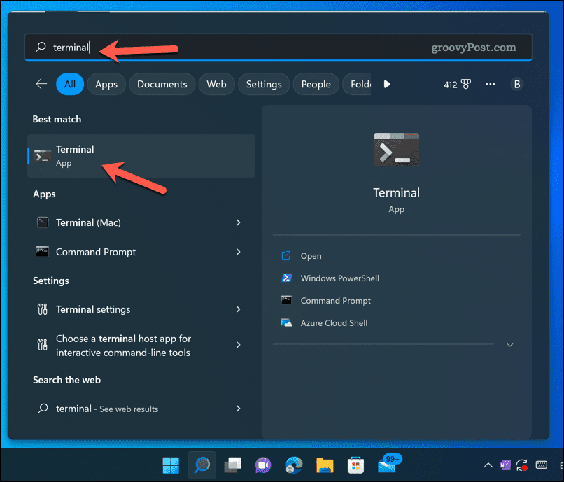 Otvorite terminalsku aplikaciju Windows 11