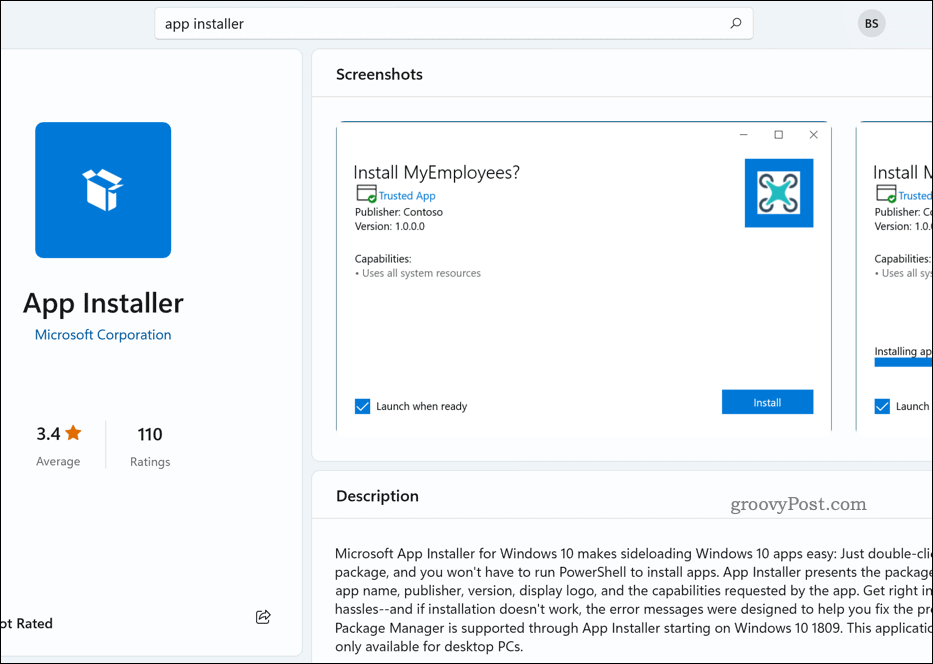 Instalator aplikacije u Microsoft Storeu
