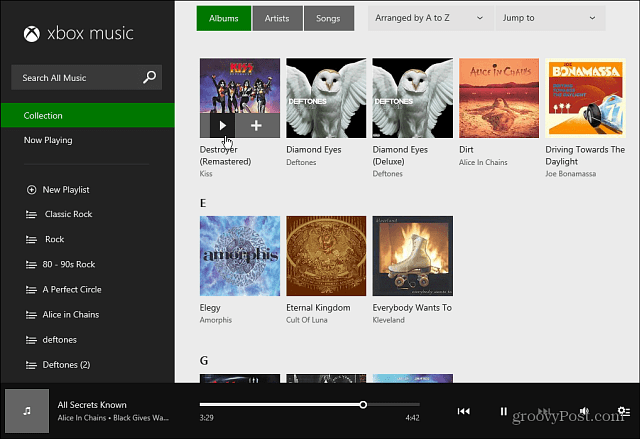 Xbox Music Web sučelje