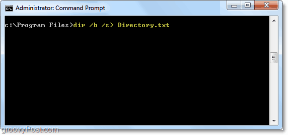 koristite dir / b / s> directory.txt za slanje dir upita u tekstualnu datoteku