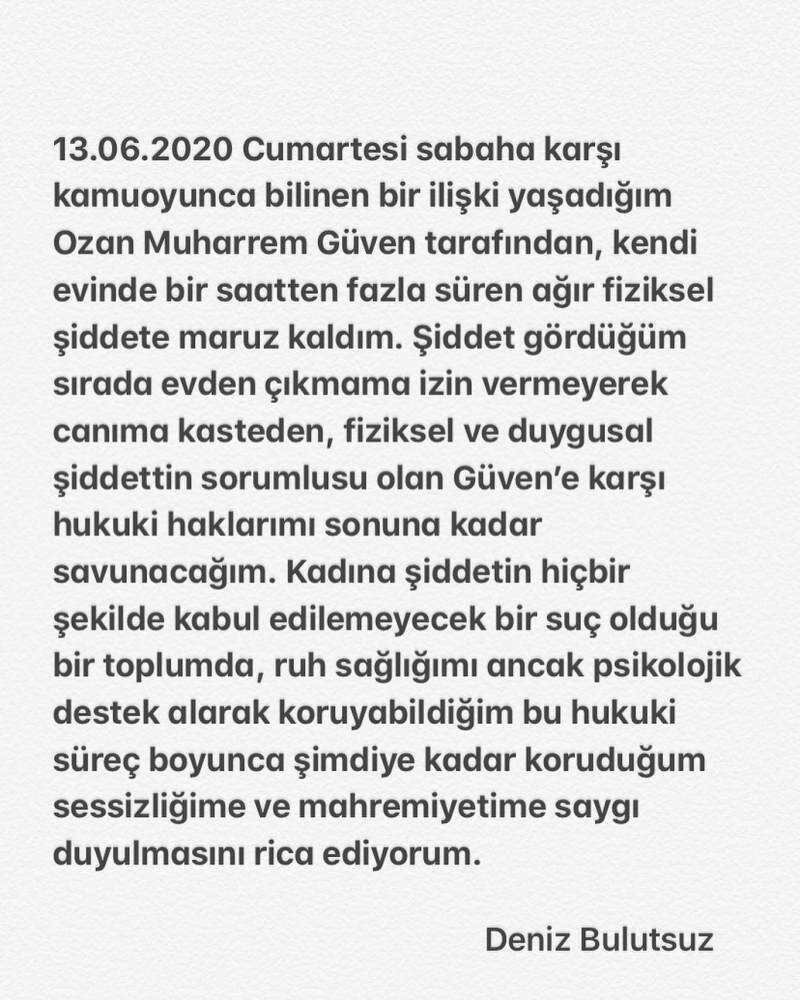 Ozan Güven, koji je koristio nasilje nad Deniz Bulutsuz, pojavit će se pred sucem