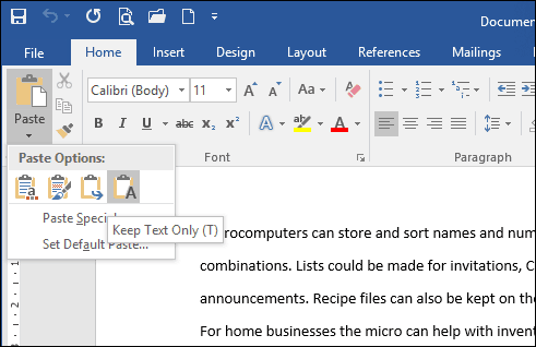 Formatiranje posebne paste