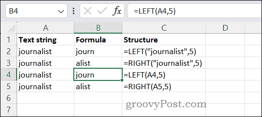 Korištenje funkcija LIJEVO i DESNO u Excelu