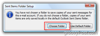 Postavljanje mape slanja pošte za iMAP račun u programu Outlook 2007