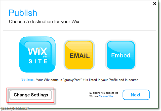 mogućnosti objavljivanja za vašu besplatnu flash web stranicu Wix