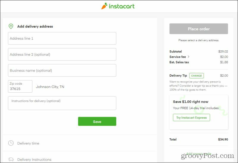 instacart checkout