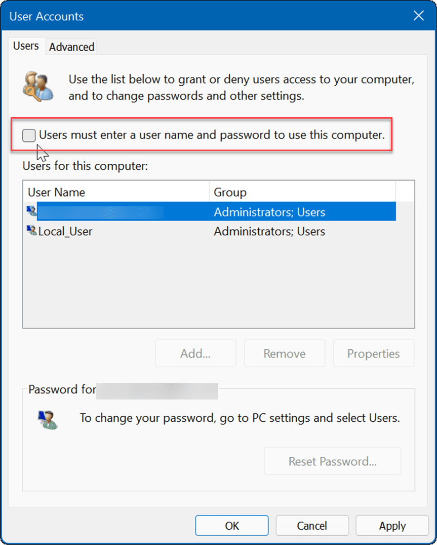 automatski se prijaviti na Windows 11