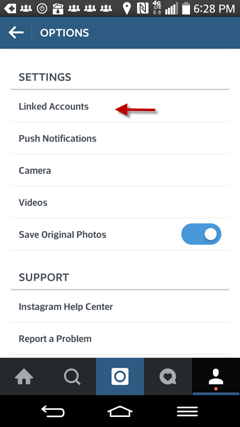 instagram povezane postavke računa