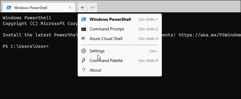 Postavke terminala otvorite powershell kao administrator u sustavu Windows 11