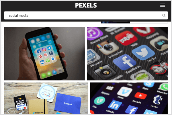 Pretraživanje ključne riječi Pexels za zalihu slika