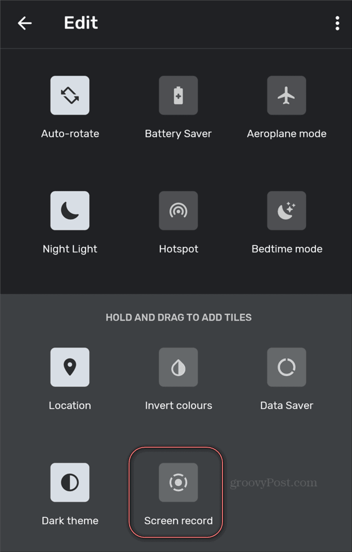 Android Screen Recorder brze postavke snimač zaslona