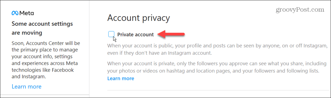 Učinite svoj Instagram račun privatnim