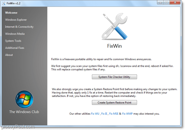 Popravite 50 uobičajenih problema sa sustavom Windows 7 pomoću programa FixWin [groovyReview]