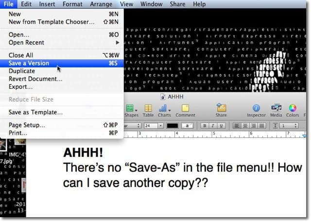 Mac OS X Lion: Spremite kao i inačice