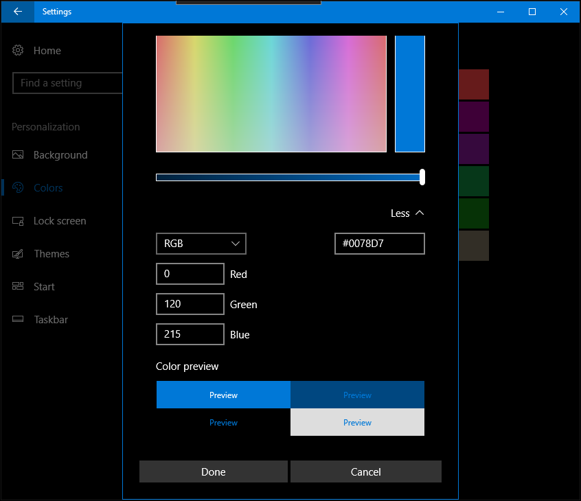 Windows 10 tvorci ažuriraju personalizirati boje