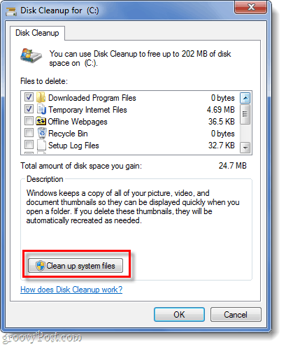 očistiti systme datoteke u sustavu Windows 7