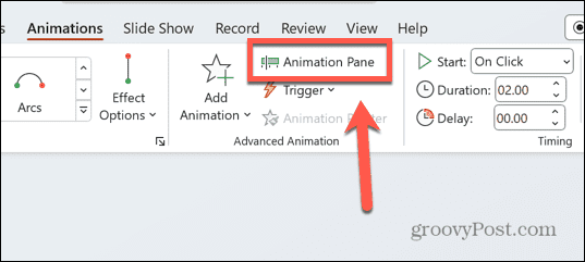 PowerPoint okno za animaciju